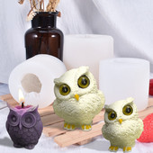 3D öökull räni küünlavorm DIY Animal seeria aromaatsete küünalde valmistamine vaigust seebist küünalde tegemine kingitusi käsitöötarbed kodukaunistus