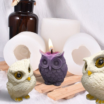 3D бухал Силиконова форма за свещи Направи си сам Animal Series Изработка на ароматни свещи Смола Сапун Изработка на свещи Подаръци Занаятчийски консумативи Домашен декор