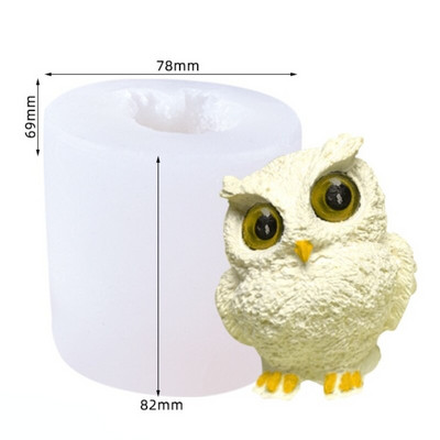 3D öökull räni küünlavorm DIY Animal seeria aromaatsete küünalde valmistamine vaigust seebist küünalde tegemine kingitusi käsitöötarbed kodukaunistus