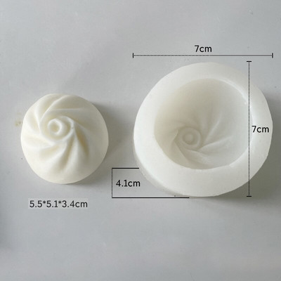 Chifle gătite la abur cu simulare 3D Forme din silicon Xiaolongbao Forme pentru lumânări pentru aromaterapie Chifle DIY Articole de fabricare a tencuielii de săpun realizate manual