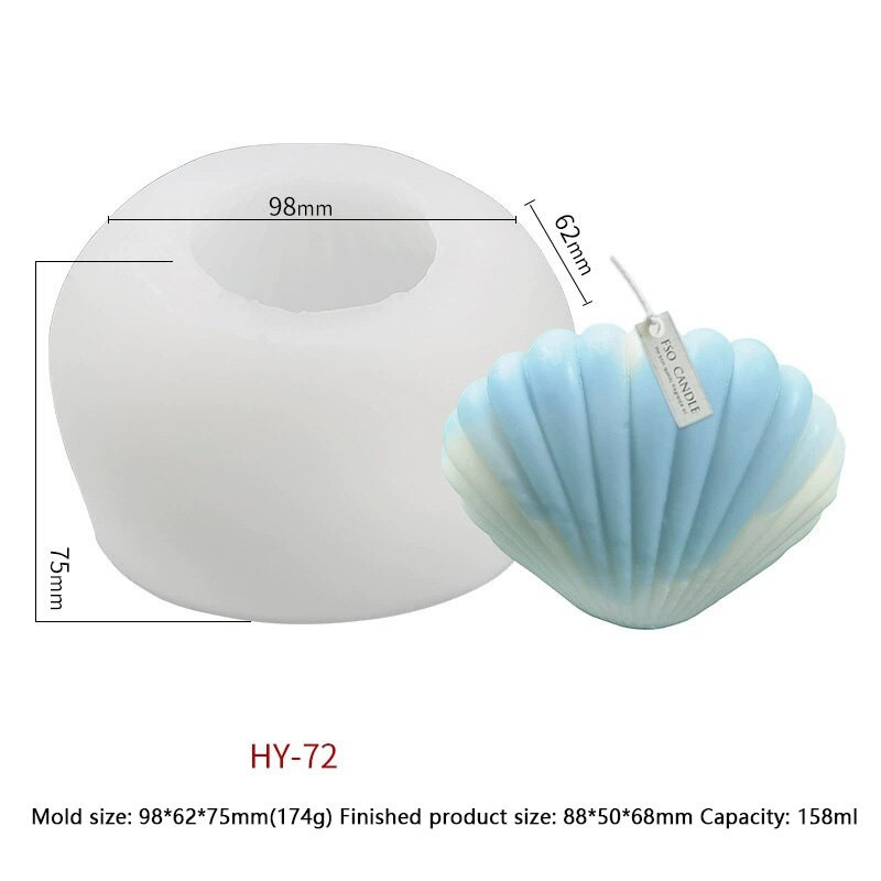 Mucegai de silicon în formă de scoică pentru lumânări pentru decorare manuală de birou din rășină epoxidica din gips, lumânare pentru aromaterapie, mucegai din silicon