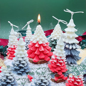 Silikonski kalup za voštanu svijeću 3D božićno drvce Božićni poklon Desert Jelly Kalupi za pečenje sladoleda Ručno izrađeni kalupi za rukotvorine od aroma smole Glina