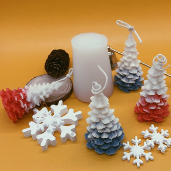 Силиконова форма за восъчна свещ 3D Коледна елха Коледен подарък Десерт Форми за печене на желе за сладолед Ръчно изработена форма за изработка на ароматна смола от глина