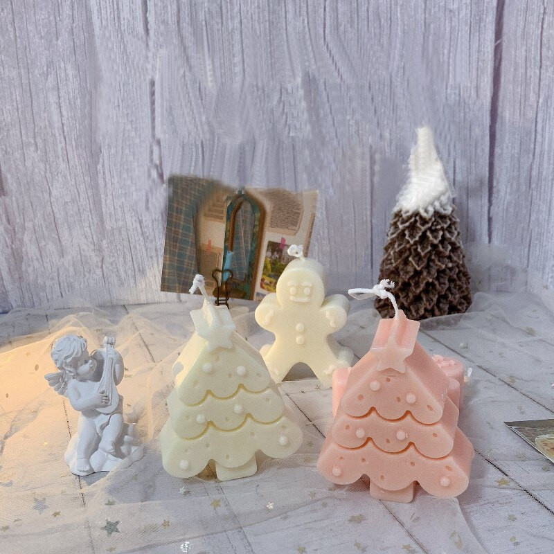 Silikonski kalup za voštanu svijeću 3D božićno drvce Božićni poklon Desert Jelly Kalupi za pečenje sladoleda Ručno izrađeni kalupi za rukotvorine od aroma smole Glina