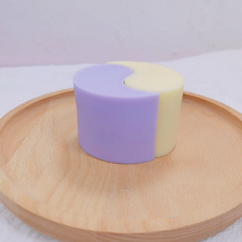 Νέα σχεδίαση Αφηρημένη φόρμα σιλικόνης για κερί σόγιας Καλούπι κεριών Yin Yang για αισθητική διακόσμηση σπιτιού