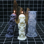 Ukrasni Silikonski kalupi za lubanje za svijeće Kućni dekor Kalup od epoksidne smole Silikonski kalup za noć vještica od bundeve Božićni dar 2022.