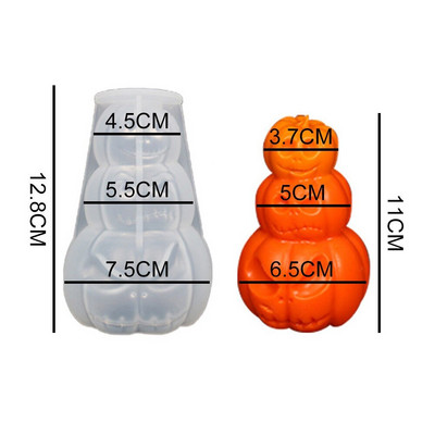Ukrasni Silikonski kalupi za lubanje za svijeće Kućni dekor Kalup od epoksidne smole Silikonski kalup za noć vještica od bundeve Božićni dar 2022.