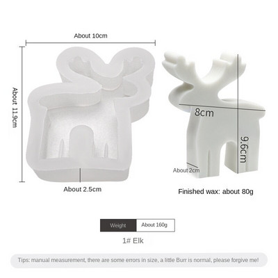 Χριστουγεννιάτικο δέντρο σιλικόνης καλούπι κεριού Gingerbread Man Elk Candle Making Supplies DIY Aromath Soaps Injection Mold Διακόσμηση σπιτιού
