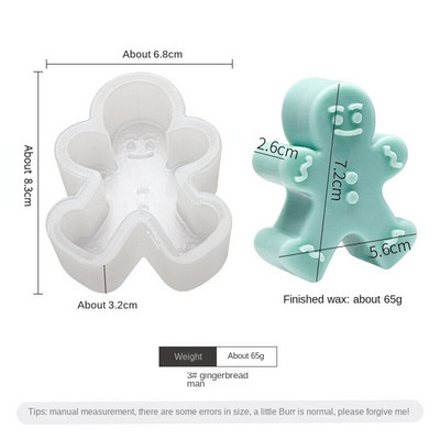 Χριστουγεννιάτικο δέντρο σιλικόνης καλούπι κεριού Gingerbread Man Elk Candle Making Supplies DIY Aromath Soaps Injection Mold Διακόσμηση σπιτιού