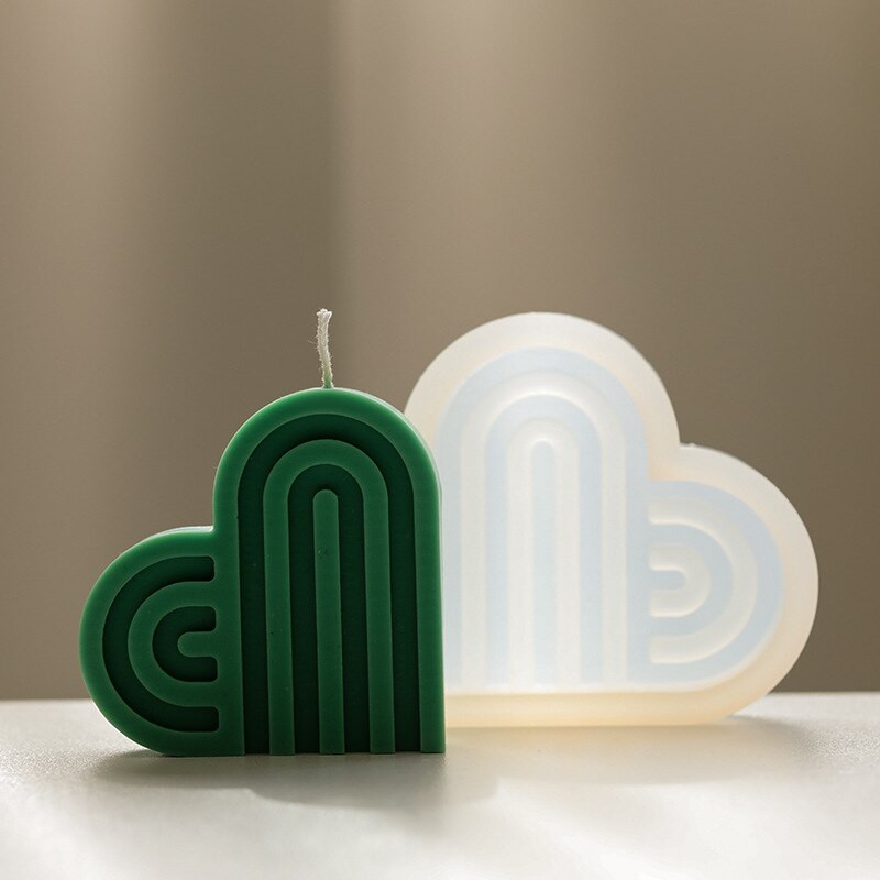 Armastuse vikerkaare küünal silikoonvorm Südamekaare küünal silikoonvorm koogi šokolaadi silikoonvorm sõbrapäeva kingituse kaunistus