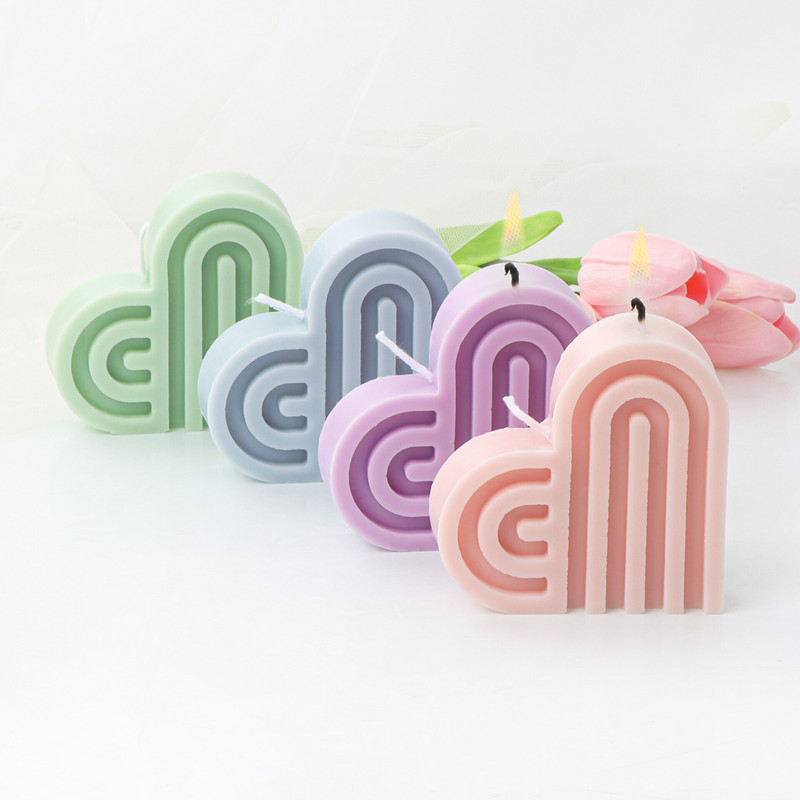 Armastuse vikerkaare küünal silikoonvorm Südamekaare küünal silikoonvorm koogi šokolaadi silikoonvorm sõbrapäeva kingituse kaunistus