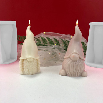 95AA 3D Faceless Gnome Καλούπι κεριού σαπουνιού σιλικόνης Christmas Elf Dwarf DIY καλούπι ρητίνης