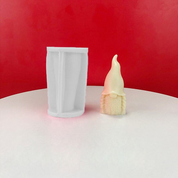 95AA 3D безличен гном силиконова форма за сапунена свещ Коледен елф джудже Направи си сам форма от смола
