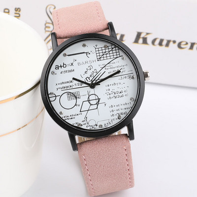 Ежедневен  дамски часовник с кожена каишка - едноцветен