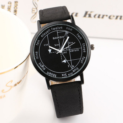 Ежедневен  дамски часовник с кожена каишка - едноцветен