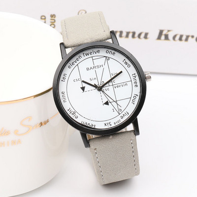 Ежедневен  дамски часовник с кожена каишка - едноцветен