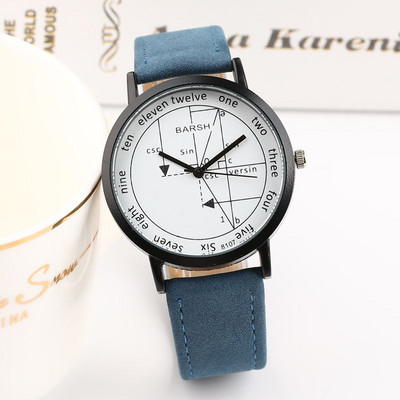 Ежедневен  дамски часовник с кожена каишка - едноцветен