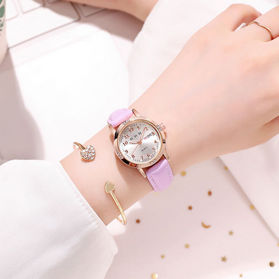 Ceas modern cu curea din piele