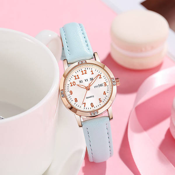 Ceas modern cu curea din piele