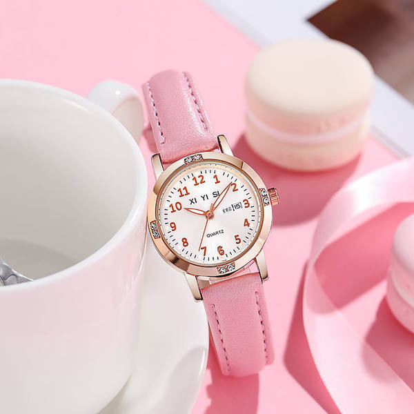 Ceas modern cu curea din piele