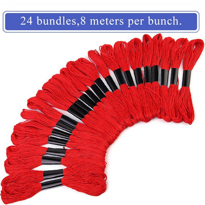 LMDZ 24vnt kryžminio dygsnio siūlai DMC siūlai kryžminio dygsnio medvilnės siuvimo sruogos siuvinėjimo siūlų siūlų rinkinys „pasidaryk pats“ siuvimo įrankiai