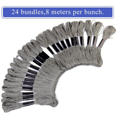 LMDZ 24vnt kryžminio dygsnio siūlai DMC siūlai kryžminio dygsnio medvilnės siuvimo sruogos siuvinėjimo siūlų siūlų rinkinys „pasidaryk pats“ siuvimo įrankiai