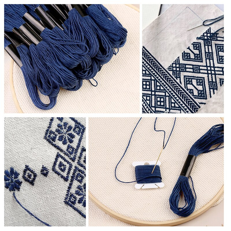 LMDZ 24vnt kryžminio dygsnio siūlai DMC siūlai kryžminio dygsnio medvilnės siuvimo sruogos siuvinėjimo siūlų siūlų rinkinys „pasidaryk pats“ siuvimo įrankiai