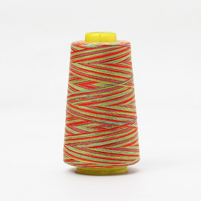 3000 jardu šķērsgriezumā krāsots varavīksnes vītne rokdarbiem un mašīnām, 40S/2 poliestera vītne šūšanai un stepēšanai ar roku dūrienu