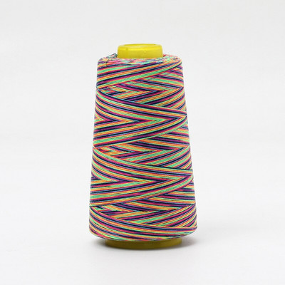 3000 jardu šķērsgriezumā krāsots varavīksnes vītne rokdarbiem un mašīnām, 40S/2 poliestera vītne šūšanai un stepēšanai ar roku dūrienu