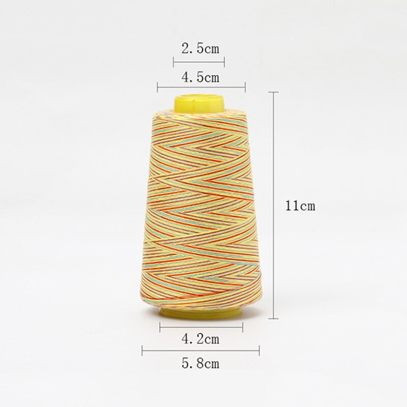 3000 jardu šķērsgriezumā krāsots varavīksnes vītne rokdarbiem un mašīnām, 40S/2 poliestera vītne šūšanai un stepēšanai ar roku dūrienu