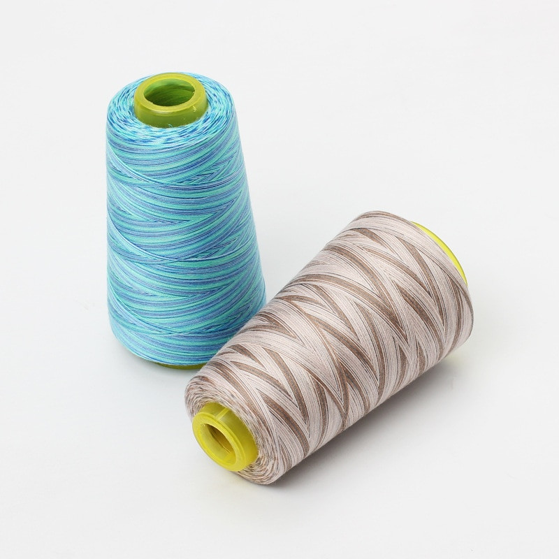 3000 jardu šķērsgriezumā krāsots varavīksnes vītne rokdarbiem un mašīnām, 40S/2 poliestera vītne šūšanai un stepēšanai ar roku dūrienu