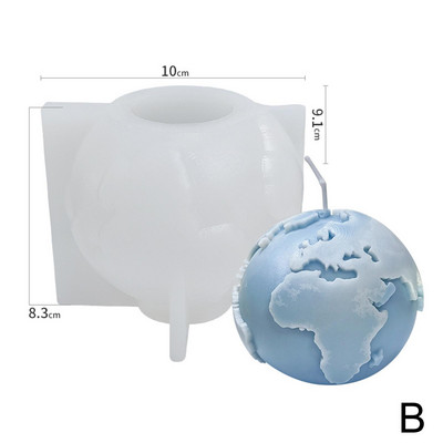 3D Kuu Maa küünlavorm silikoon ForDIY loominguline ruumiküünalde valmistamine käsitsi seebivaigust savivormi kingitused kunst käsitöö kodukaunistus