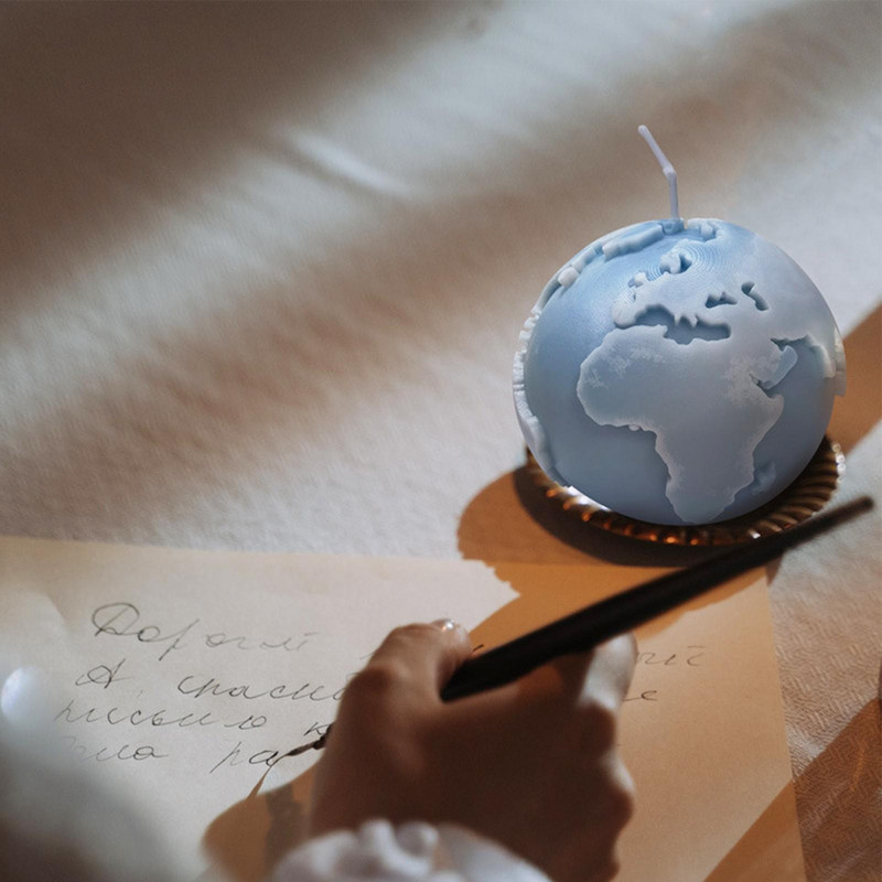 3D Kuu Maa küünlavorm silikoon ForDIY loominguline ruumiküünalde valmistamine käsitsi seebivaigust savivormi kingitused kunst käsitöö kodukaunistus