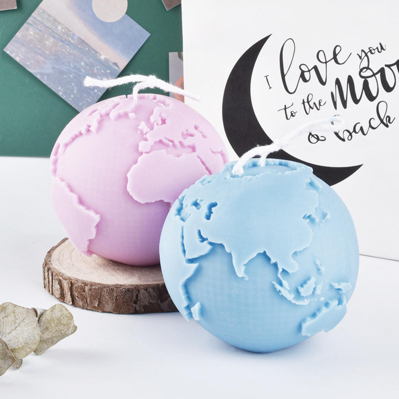 3D Kuu Maa küünlavorm silikoon ForDIY loominguline ruumiküünalde valmistamine käsitsi seebivaigust savivormi kingitused kunst käsitöö kodukaunistus