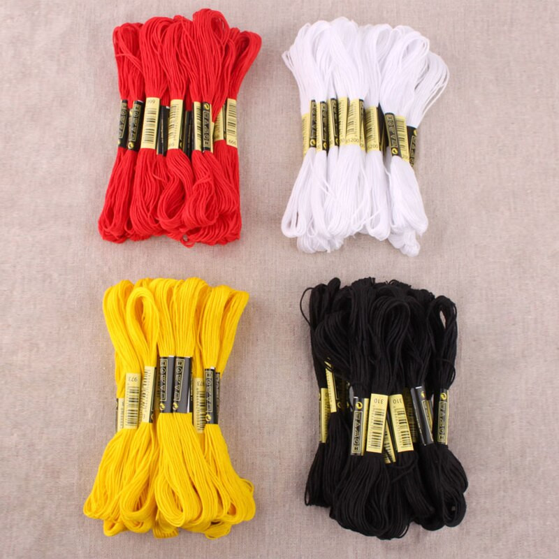 240 TK 8M haruline niit punane/kollane/must/valge hambaniit ristpistes tikkimislõng DIY polüesterpuuvillane õmblusvarraste komplekti tööriist