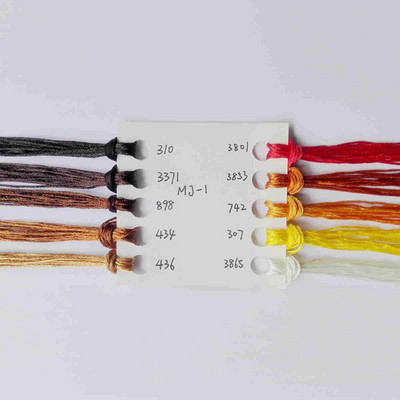 10 tk / partii ristpistes siidniit sama värvi kui DMC niidiga sile käsitsi tikand DIY näputöö 8 meetrit pikk, 6 haru