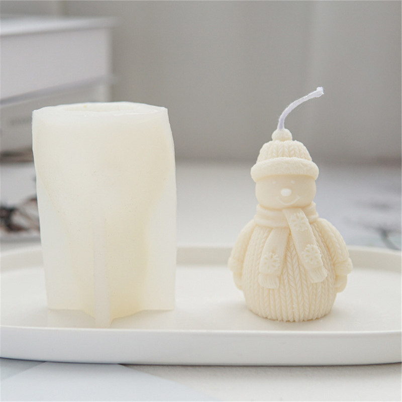 Χριστουγεννιάτικο καλούπι κεριών χιονάνθρωπος DIY Κερί Κατασκευή Σοκολατένιο Σαπούνι Καλούπι Ρητίνης Καλούπι σιλικόνης για Κεριά Προμήθειες πάρτι