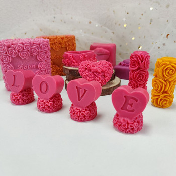 Творчески подаръци за Свети Валентин Силиконова форма Форма за украса на торта с шоколадови бонбони Направи си сам Форма за ароматерапевтична свещ за сърце от роза