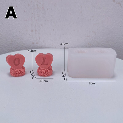 Kūrybingos Valentino dienos dovanos Silikoninės formos šokoladiniai saldainiai tortai, dekoravimo formos, „pasidaryk pats“ rožių širdis Meilės aromaterapijos žvakių formos