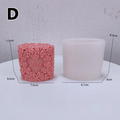 Kūrybingos Valentino dienos dovanos Silikoninės formos šokoladiniai saldainiai tortai, dekoravimo formos, „pasidaryk pats“ rožių širdis Meilės aromaterapijos žvakių formos