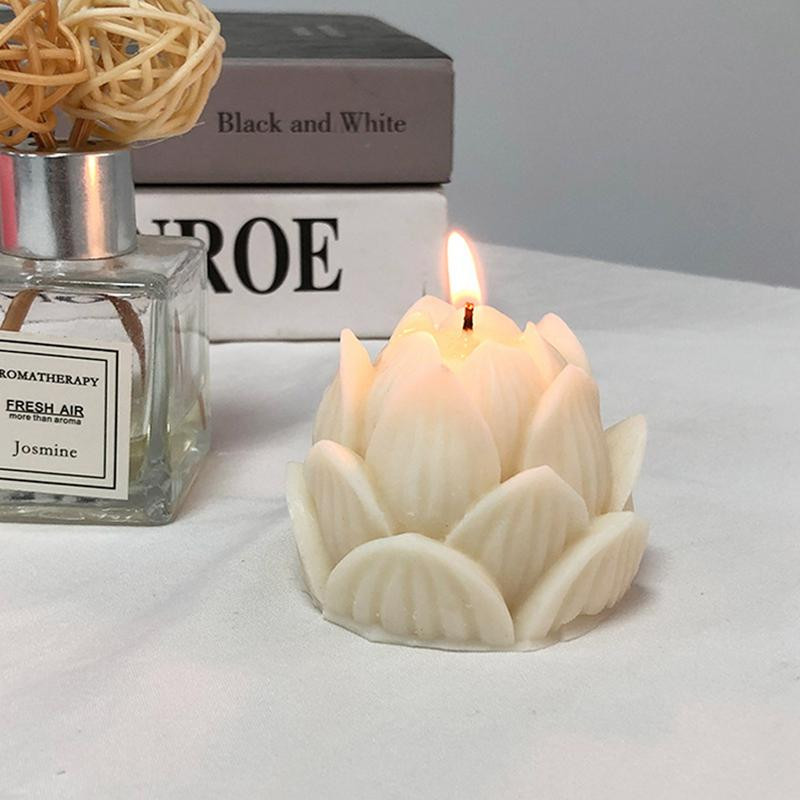 3D Lotus Silicone Candle Mould Aromatherapy Σαπούνι γύψου ρητίνη λουλούδι καλούπι γενεθλίων Δώρο γιορτών Αναμνηστικά γάμου Διακόσμηση σπιτιού