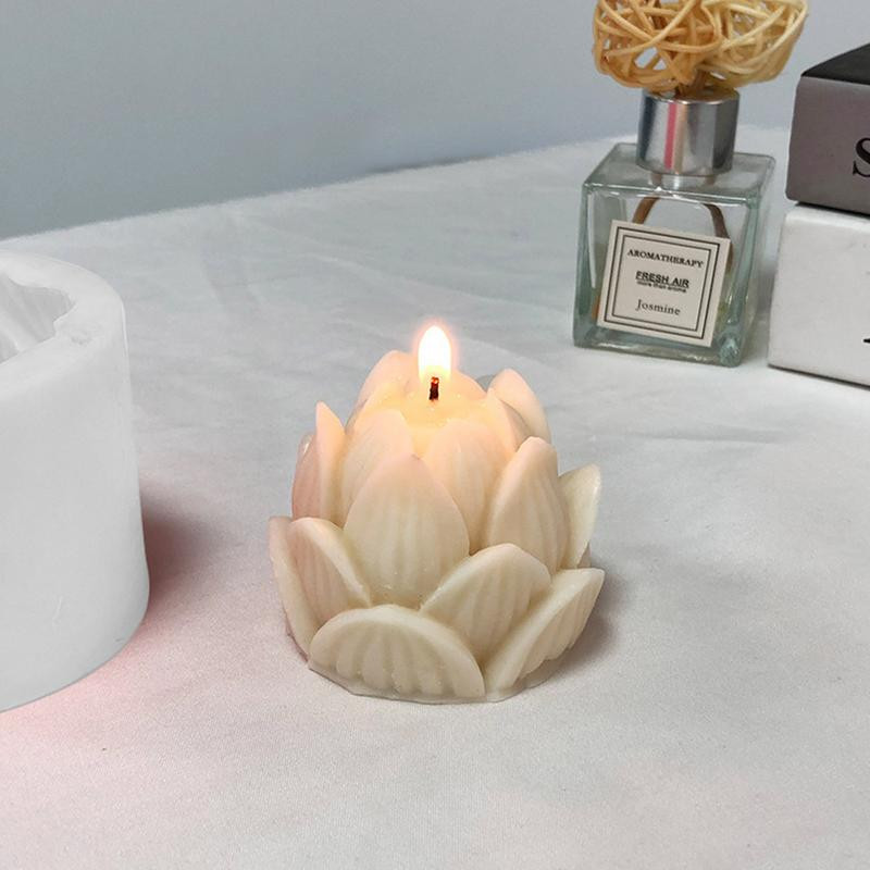 3D Lotus Silicone Candle Mould Aromatherapy Σαπούνι γύψου ρητίνη λουλούδι καλούπι γενεθλίων Δώρο γιορτών Αναμνηστικά γάμου Διακόσμηση σπιτιού