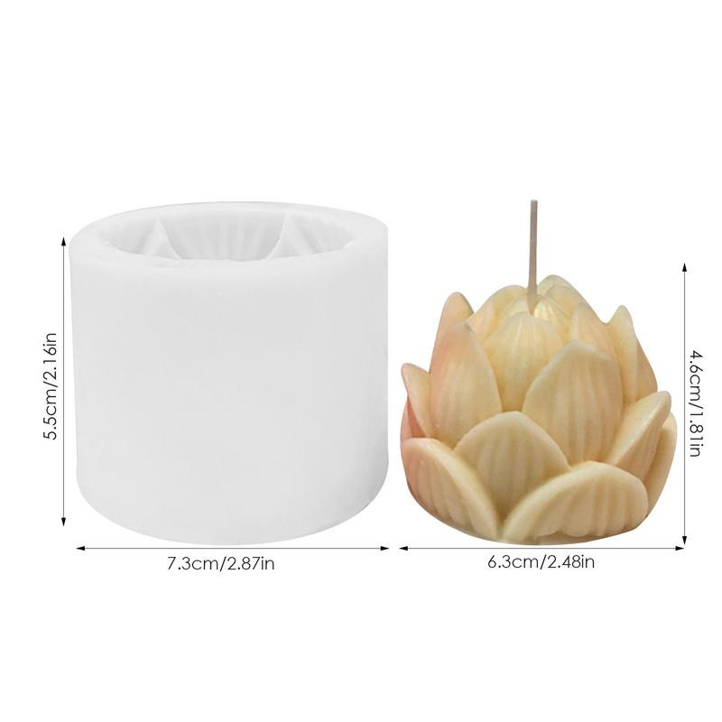 3D Lotus Silicone Candle Mould Aromatherapy Σαπούνι γύψου ρητίνη λουλούδι καλούπι γενεθλίων Δώρο γιορτών Αναμνηστικά γάμου Διακόσμηση σπιτιού