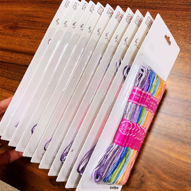 Nõel käsitöö ristid õmblema puuvillased õmblustokkid 8 tk mitmevärviline tikkimisniit DIY õmbluse multifunktsionaalne hambaniidi komplekt