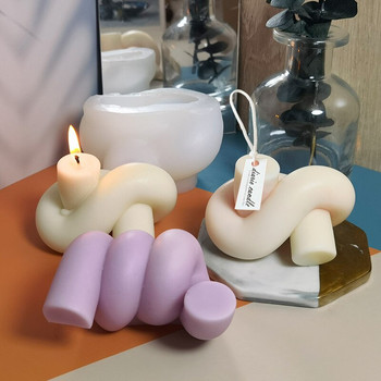Καλούπι κεριών σιλικόνης 3D Magic Knot Rope Ball DIY Irregular Handmade Aromatherapy Soap Gypsum Scented Candle Mould σιλικόνης