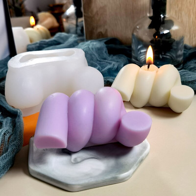 Καλούπι κεριών σιλικόνης 3D Magic Knot Rope Ball DIY Irregular Handmade Aromatherapy Soap Gypsum Scented Candle Mould σιλικόνης