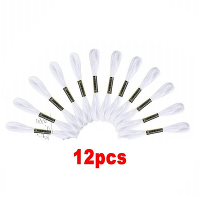 12/24 bucăți alb-negru fire de cusătură în cruce pentru broderie țevi de ață dentară de culoare neagră fire de cusut de mână bricolaj artizanat