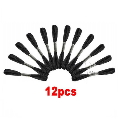 12/24 bucăți alb-negru fire de cusătură în cruce pentru broderie țevi de ață dentară de culoare neagră fire de cusut de mână bricolaj artizanat