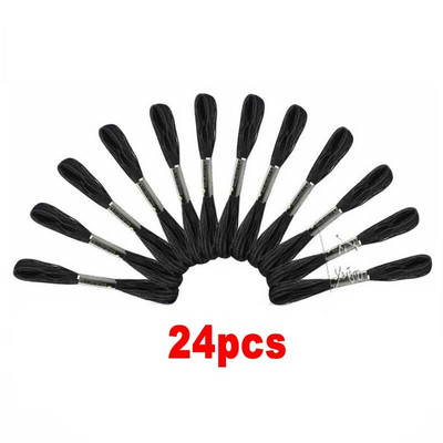 12/24 bucăți alb-negru fire de cusătură în cruce pentru broderie țevi de ață dentară de culoare neagră fire de cusut de mână bricolaj artizanat