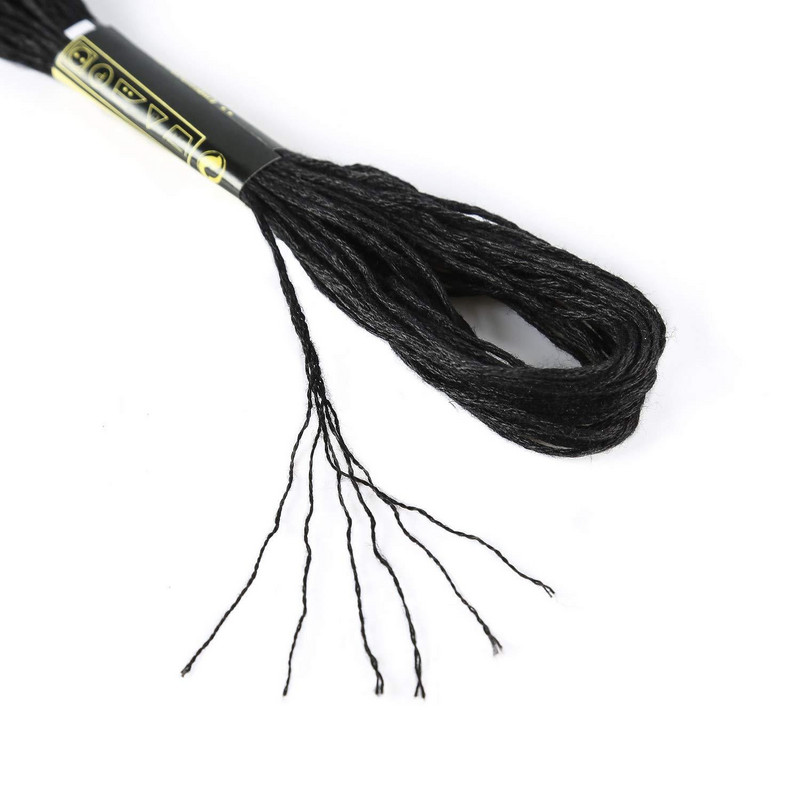 12/24 bucăți alb-negru fire de cusătură în cruce pentru broderie țevi de ață dentară de culoare neagră fire de cusut de mână bricolaj artizanat